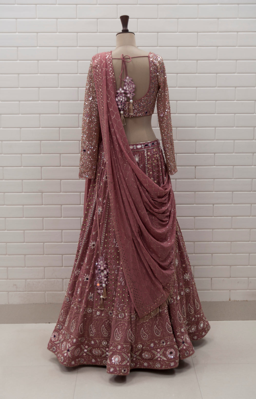 Buy Magenta Pink Lehenga With Long Blouse, Indian Pakistani Wedding Mehendi  Sangeet Party Wear Lehenga, Long Choli Lehenga, Stitched Lehenga Online in  India - Etsy