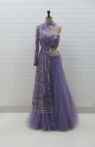 KYLA2 - Triple Layered Sharara, Stone Embellished Belt & Intricately Embroidered Cape