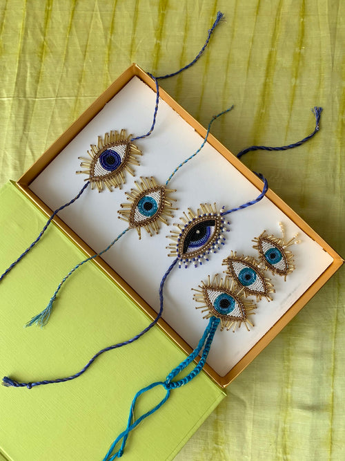 Good Vibes Only ~ Evil Eye Rakhi Set